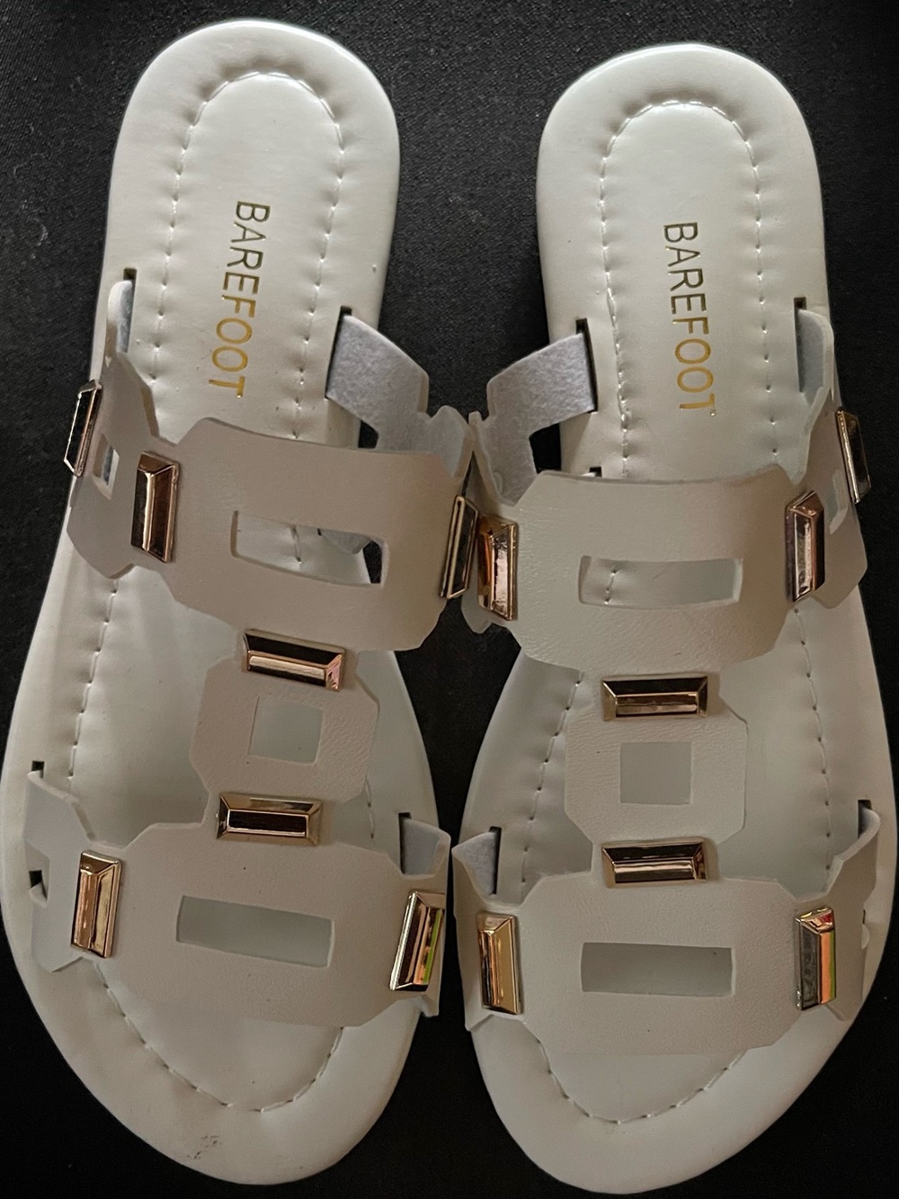 Barefoot White Man make Leather slide Sandals SZ 41